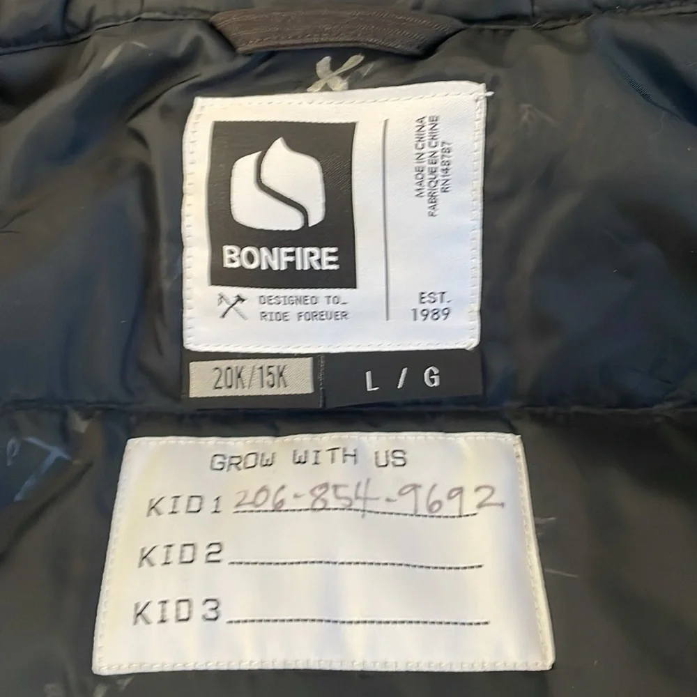 Bonfire Ski Snowboarding Jacket Size Large
